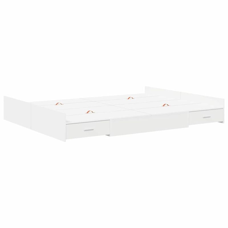 Casa si Gradina - Mobilier - Paturi si accesorii - Paturi - Cadru de pat cu depozitare cu sertar cu headboard cu depozitare Alb 140 x 200 cm - Infinity.ro