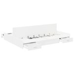 Casa si Gradina - Mobilier - Paturi si accesorii - Paturi - Cadru de pat cu depozitare cu sertar cu headboard cu depozitare Alb 140 x 200 cm - Infinity.ro