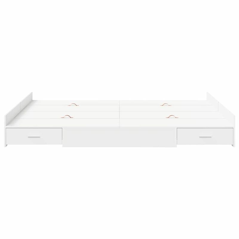 Casa si Gradina - Mobilier - Paturi si accesorii - Paturi - Cadru de pat cu depozitare cu sertar cu headboard cu depozitare Alb 140 x 200 cm - Infinity.ro