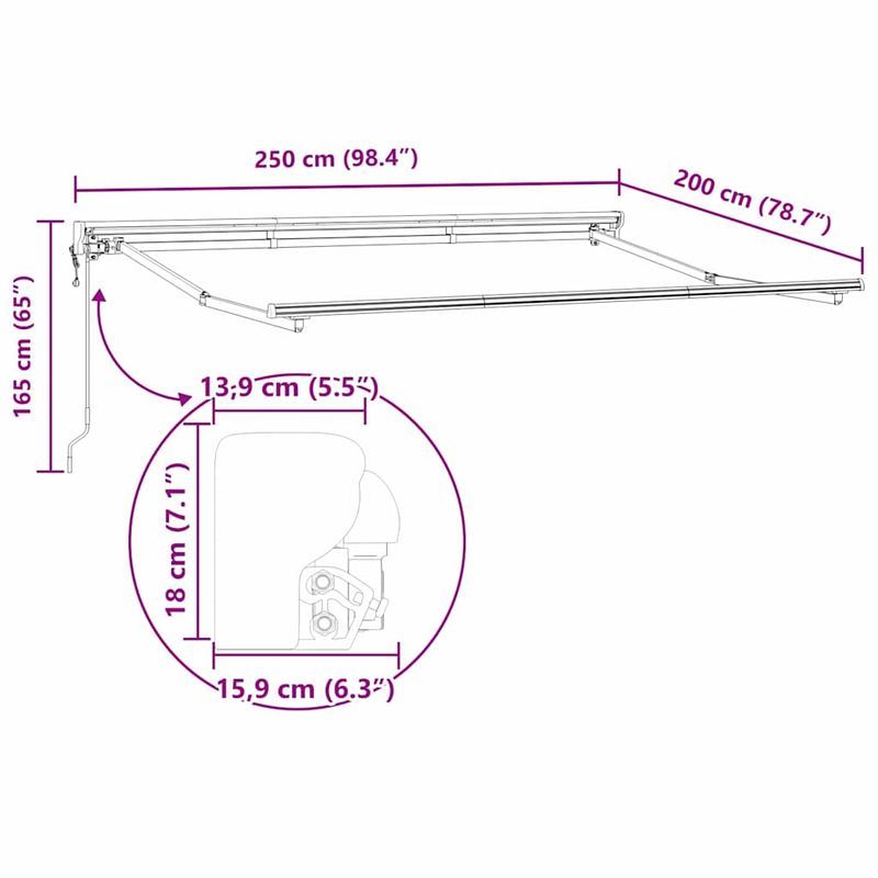 Casa si Gradina - Gradina si terasa - Umbrele si pavilioane - Pavilioane - Cortina Retractabila Manual Albastru Marin 250x200 cm Poliester - Infinity.ro