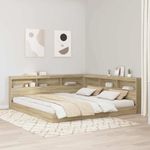 Casa si Gradina - Mobilier - Paturi si accesorii - Accesorii paturi - Tablie de pat cu LED, maro inchis, 180x5x78/88 cm, textil - Infinity.ro
