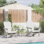 Casa si Gradina - Gradina si terasa - Mobilier exterior - Scaune si sezlonguri gradina - Set lounge gradina 3 piese  Alb HDPE - Infinity.ro