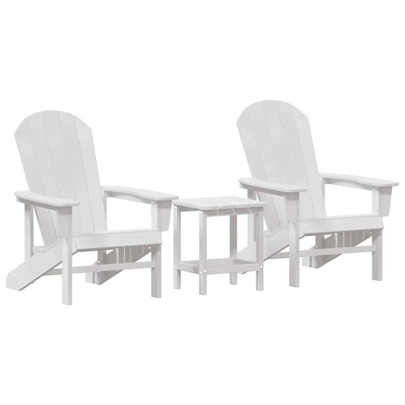 Casa si Gradina - Gradina si terasa - Mobilier exterior - Scaune si sezlonguri gradina - Set lounge gradina 3 piese  Alb HDPE - Infinity.ro