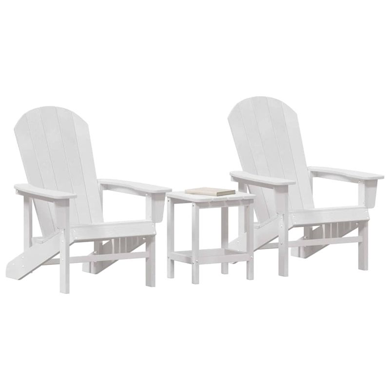 Casa si Gradina - Gradina si terasa - Mobilier exterior - Scaune si sezlonguri gradina - Set lounge gradina 3 piese  Alb HDPE - Infinity.ro