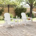 Casa si Gradina - Gradina si terasa - Mobilier exterior - Scaune si sezlonguri gradina - Set lounge gradina 3 piese  Alb HDPE - Infinity.ro