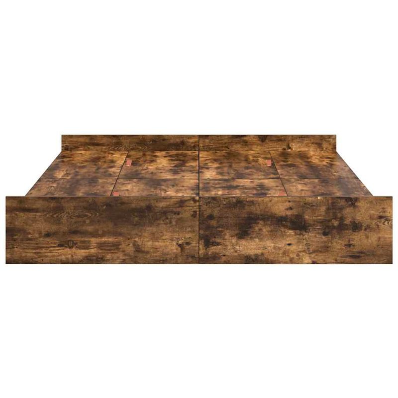 Casa si Gradina - Mobilier - Paturi si accesorii - Paturi - Cadru de pat cu depozitare Stejar afumat 135 x 190 cm Lemn - Infinity.ro