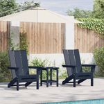 Casa si Gradina - Gradina si terasa - Mobilier exterior - Scaune si sezlonguri gradina - Scaune pliabile Adirondack  2 pcs Bleumarin 74.5x80.5x90 cm HDPE - Infinity.ro