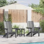 Casa si Gradina - Gradina si terasa - Mobilier exterior - Scaune si sezlonguri gradina - Scaune Adirondack pliabile  2 buc gri deschis 74.5x80.5x90 cm HDPE - Infinity.ro