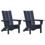Casa si Gradina - Gradina si terasa - Mobilier exterior - Scaune si sezlonguri gradina - Scaune pliabile Adirondack  2 pcs Bleumarin 74.5x80.5x90 cm HDPE - Infinity.ro