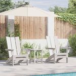 Casa si Gradina - Gradina si terasa - Mobilier exterior - Scaune si sezlonguri gradina - Scaune Adirondack pliabile  2 bucati Alb 74.5x80.5x90 cm HDPE - Infinity.ro