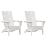Casa si Gradina - Gradina si terasa - Mobilier exterior - Scaune si sezlonguri gradina - Scaune Adirondack pliabile  2 bucati Alb 74.5x80.5x90 cm HDPE - Infinity.ro