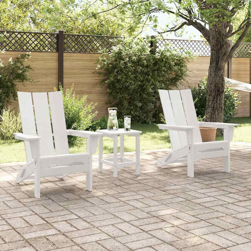 Casa si Gradina - Gradina si terasa - Mobilier exterior - Scaune si sezlonguri gradina - Scaune Adirondack pliabile  2 bucati Alb 74.5x80.5x90 cm HDPE - Infinity.ro