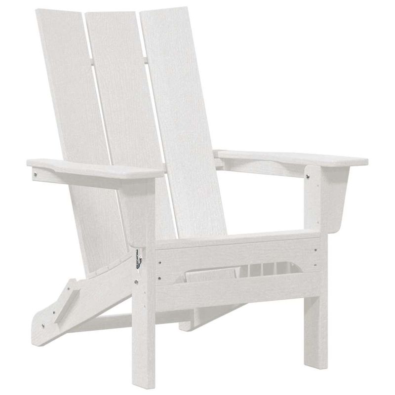 Casa si Gradina - Gradina si terasa - Mobilier exterior - Scaune si sezlonguri gradina - Scaune Adirondack pliabile  2 bucati Alb 74.5x80.5x90 cm HDPE - Infinity.ro