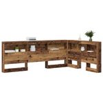 Casa si Gradina - Mobilier - Paturi si accesorii - Accesorii paturi - Tablie de pat cu LED, gri inchis, 93x16x118/128 cm, textil - Infinity.ro