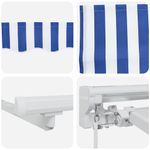 Casa si Gradina - Gradina si terasa - Umbrele si pavilioane - Pavilioane - Cortina Retractabila Manual Albastru si alb Alb 350 x 200 cm - Infinity.ro