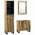 Casa si Gradina - Mobilier - Seturi de mobilier - Seturi baie - Set de mobilier pentru baie cu sertar cu raft cu depozitare cu usa cu oglinda 3 pcs Maro Inalt - Infinity.ro