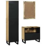 Casa si Gradina - Mobilier - Seturi de mobilier - Seturi baie - Set de mobilier pentru baie cu sertar cu raft cu depozitare cu usa cu oglinda 3 pcs Maro Inalt - Infinity.ro