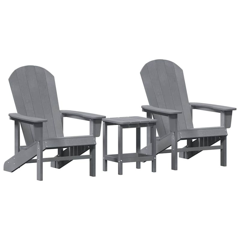 Casa si Gradina - Gradina si terasa - Mobilier exterior - Scaune si sezlonguri gradina - Set de lounge de gradina 3 piese Gri deschis HDPE - Infinity.ro