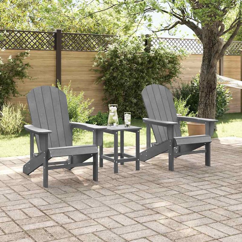 Casa si Gradina - Gradina si terasa - Mobilier exterior - Scaune si sezlonguri gradina - Set de lounge de gradina 3 piese Gri deschis HDPE - Infinity.ro