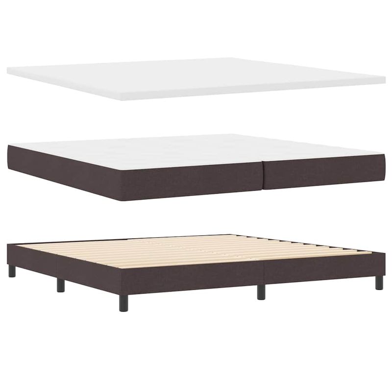 Casa si Gradina - Mobilier - Paturi si accesorii - Paturi - Pat cu arcuri Maro inchis 200 x 200 cm Tesatura si Spuma - Infinity.ro