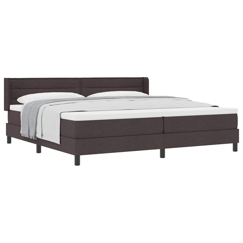 Casa si Gradina - Mobilier - Paturi si accesorii - Paturi - Pat cu arcuri Maro inchis 200 x 200 cm Tesatura si Spuma - Infinity.ro