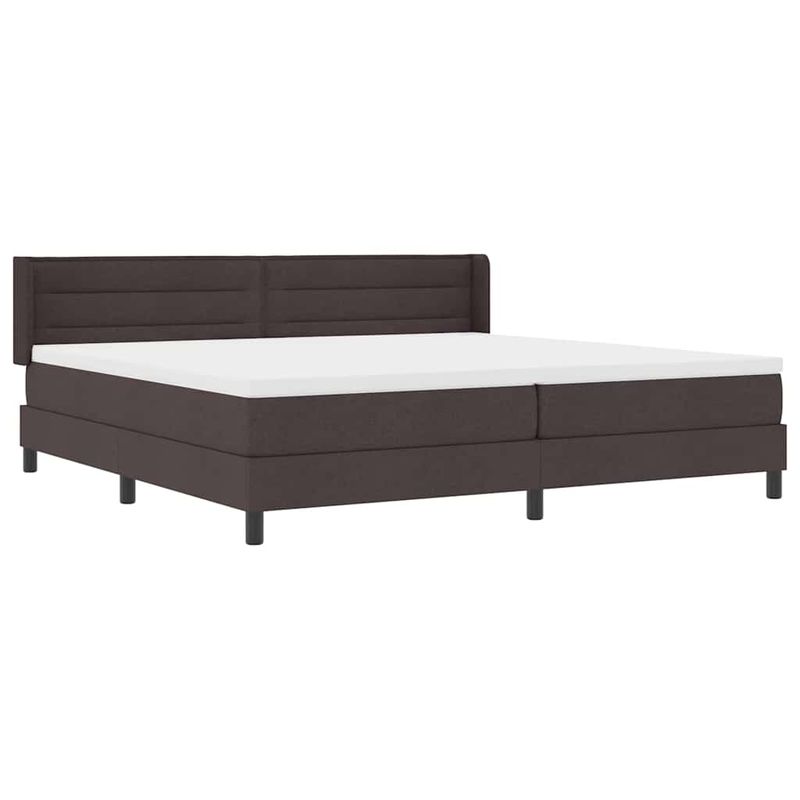 Casa si Gradina - Mobilier - Paturi si accesorii - Paturi - Pat cu arcuri Maro inchis 200 x 200 cm Tesatura si Spuma - Infinity.ro