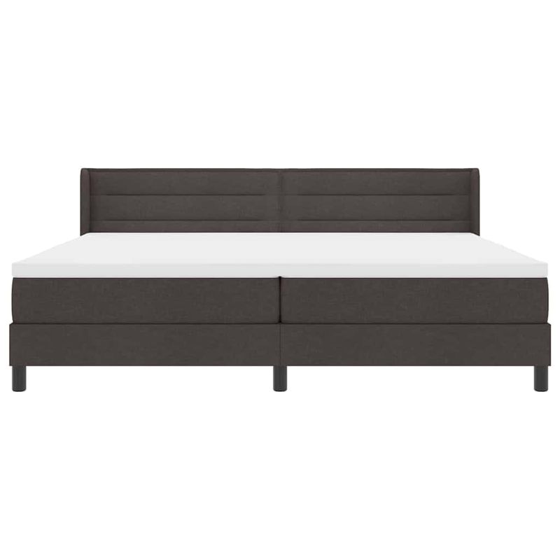 Casa si Gradina - Mobilier - Paturi si accesorii - Paturi - Pat cu arcuri Maro inchis 200 x 200 cm Tesatura si Spuma - Infinity.ro