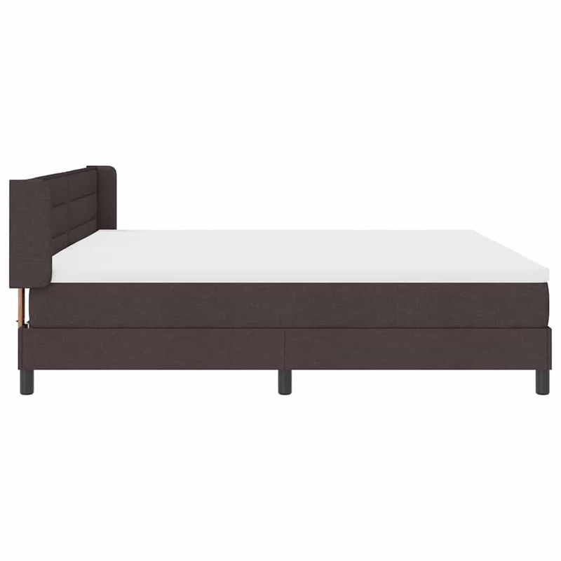 Casa si Gradina - Mobilier - Paturi si accesorii - Paturi - Pat cu arcuri Maro inchis 200 x 200 cm Tesatura si Spuma - Infinity.ro