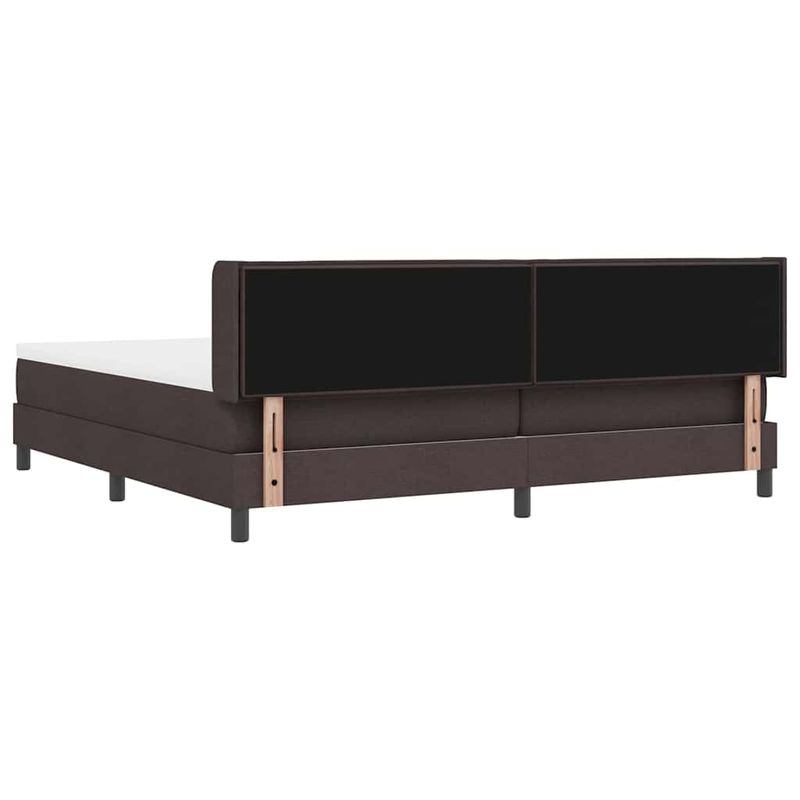 Casa si Gradina - Mobilier - Paturi si accesorii - Paturi - Pat cu arcuri Maro inchis 200 x 200 cm Tesatura si Spuma - Infinity.ro