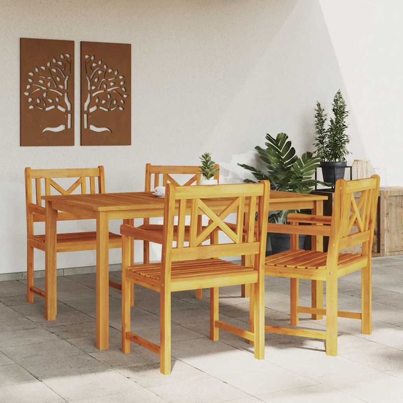 Casa si Gradina - Gradina si terasa - Mobilier exterior - Scaune si sezlonguri gradina - Scaune de gradina  4 buc 56x55.5x90 cm Lemn masiv de Acacia - Infinity.ro
