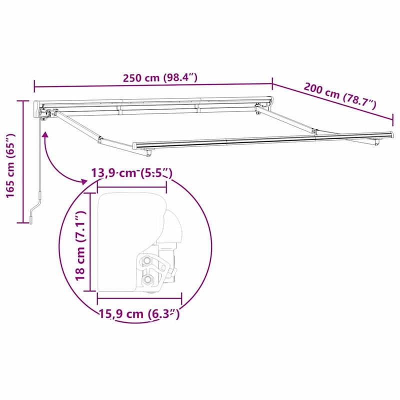 Casa si Gradina - Gradina si terasa - Umbrele si pavilioane - Pavilioane - Cortina Retractabila Manual Albastru Marin 250x200 cm - Infinity.ro