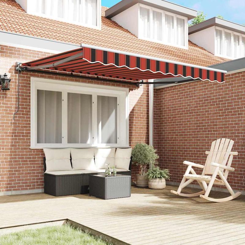 Casa si Gradina - Gradina si terasa - Umbrele si pavilioane - Pavilioane - Cortina Retractabila Manual Portocalie si maro 350x250 cm - Infinity.ro