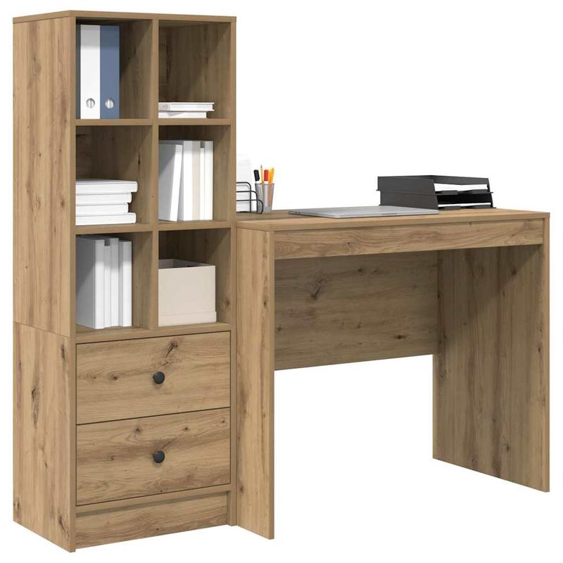 Casa si Gradina - Mobilier - Mese si birouri - Birouri - Birou cu spatiu de stocare Stejar artizanal Lemn prelucrat - Infinity.ro