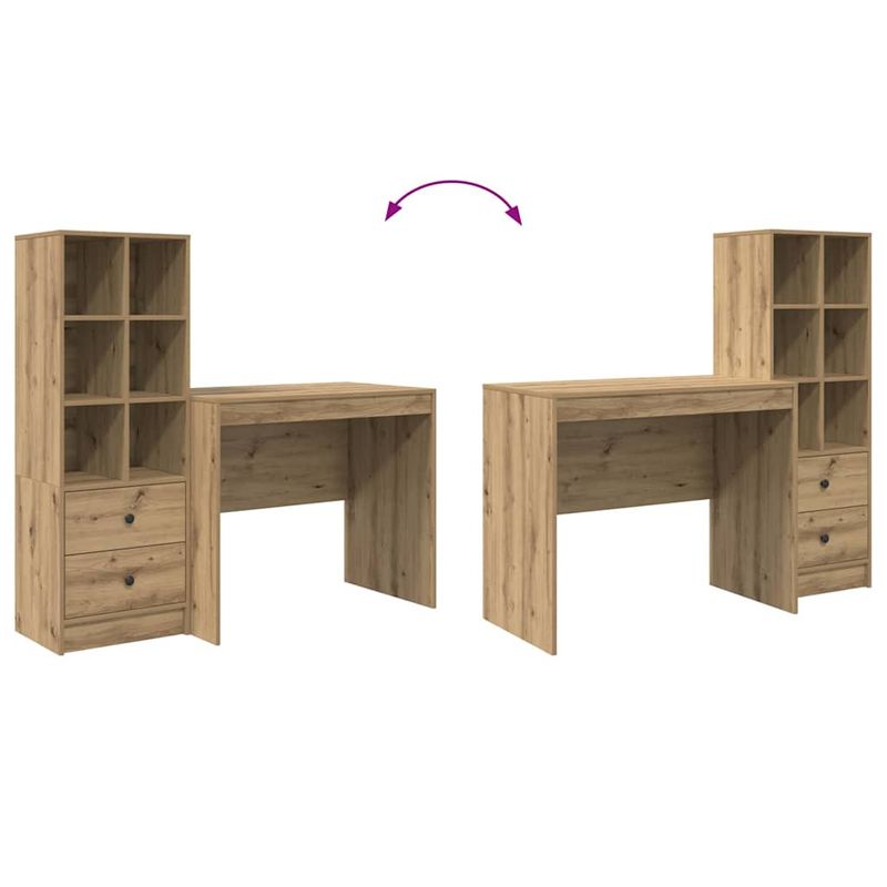 Casa si Gradina - Mobilier - Mese si birouri - Birouri - Birou cu spatiu de stocare Stejar artizanal Lemn prelucrat - Infinity.ro