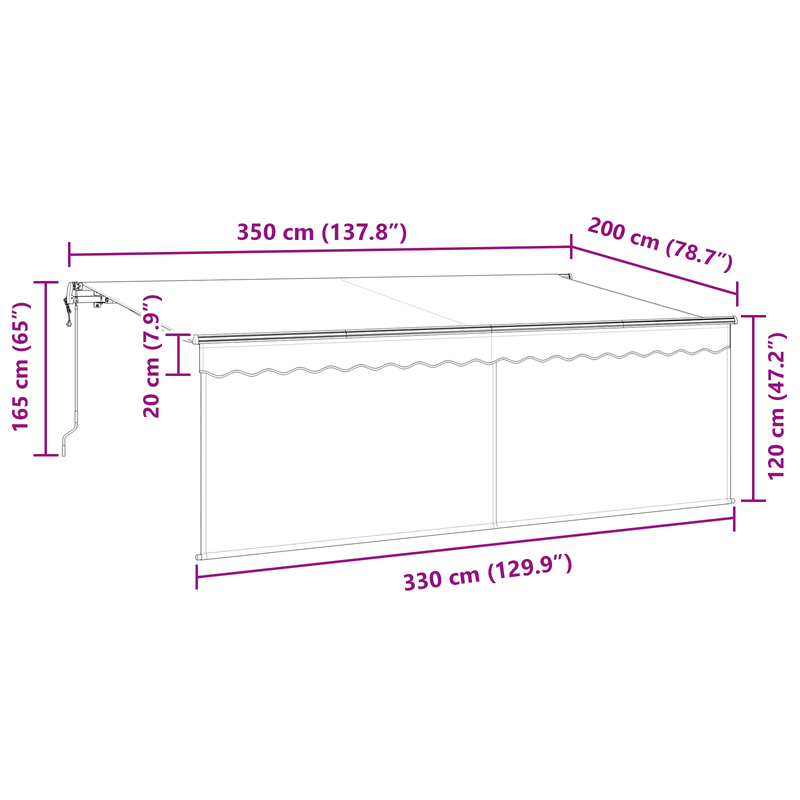 Casa si Gradina - Gradina si terasa - Umbrele si pavilioane - Pavilioane - Cort cu jaluzele Crem 350 x 200 x 120 cm Material textil, Metal - Infinity.ro