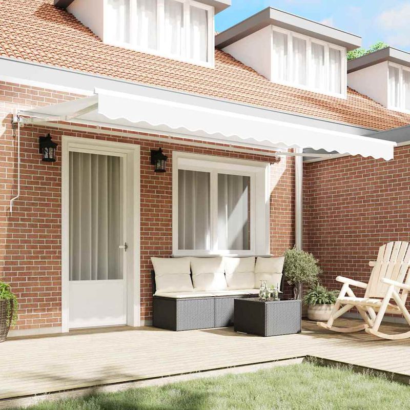 Casa si Gradina - Gradina si terasa - Umbrele si pavilioane - Pavilioane - Cortina Retractabila Manual Alb 400x200 cm - Infinity.ro