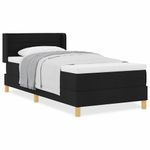 Casa si Gradina - Mobilier - Paturi si accesorii - Paturi - Pat cu arcuri cu headboard Negru si Alb 90 x 200 cm tesatura - Infinity.ro