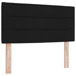Casa si Gradina - Mobilier - Paturi si accesorii - Paturi - Pat cu arcuri cu headboard Negru si Alb 90 x 200 cm tesatura - Infinity.ro
