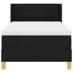 Casa si Gradina - Mobilier - Paturi si accesorii - Paturi - Pat cu arcuri cu headboard Negru si Alb 90 x 200 cm tesatura - Infinity.ro