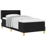 Casa si Gradina - Mobilier - Paturi si accesorii - Paturi - Pat cu arcuri cu headboard Manual Negru si Alb 90 x 200 cm tesatura - Infinity.ro