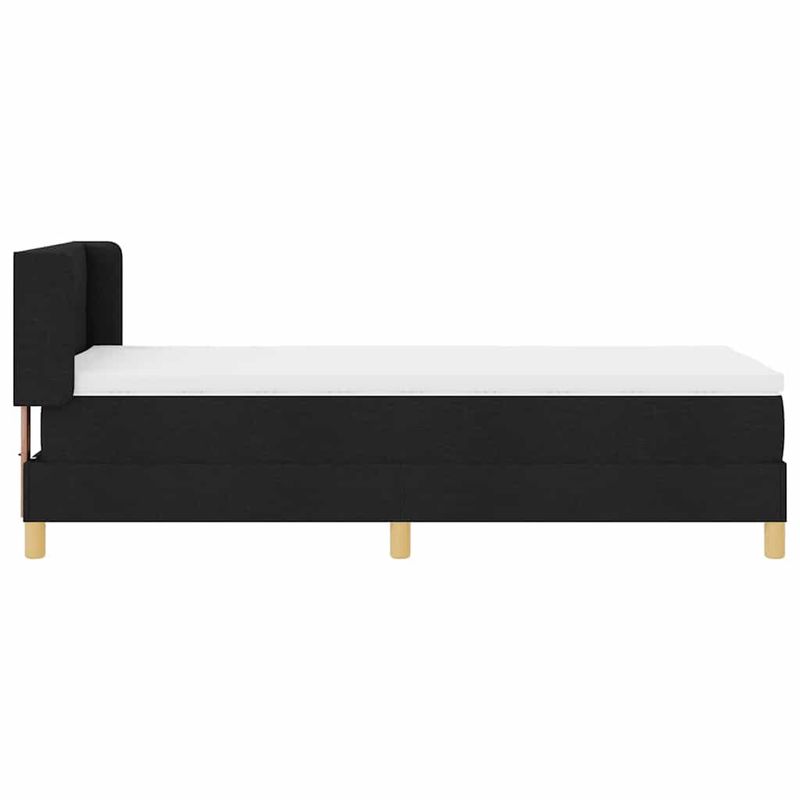 Casa si Gradina - Mobilier - Paturi si accesorii - Paturi - Pat cu arcuri cu headboard Manual Negru si Alb 90 x 200 cm tesatura - Infinity.ro