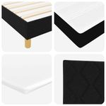 Casa si Gradina - Mobilier - Paturi si accesorii - Paturi - Pat cu arcuri cu headboard Manual Negru si Alb 90 x 200 cm tesatura - Infinity.ro