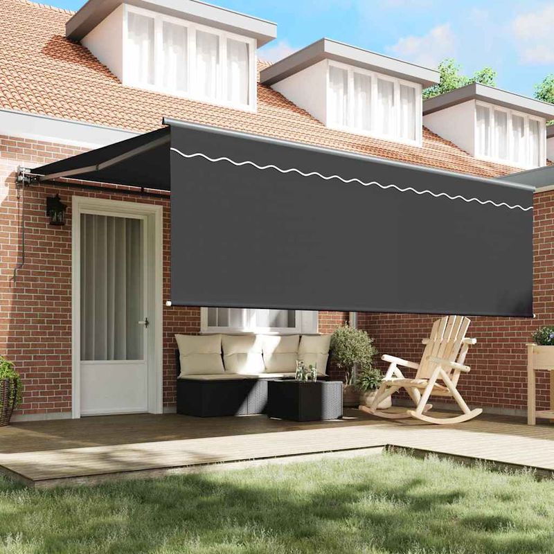Casa si Gradina - Gradina si terasa - Umbrele si pavilioane - Pavilioane - Cortina Retractabila Manual Portocalie si alba 350x250 cm - Infinity.ro