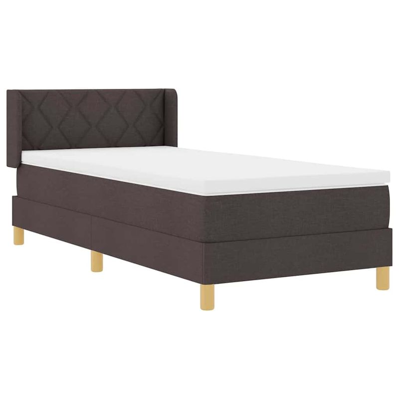 Casa si Gradina - Mobilier - Paturi si accesorii - Paturi - Pat cu arcuri Maro inchis 100 x 200 cm Spuma si tapiterie - Infinity.ro