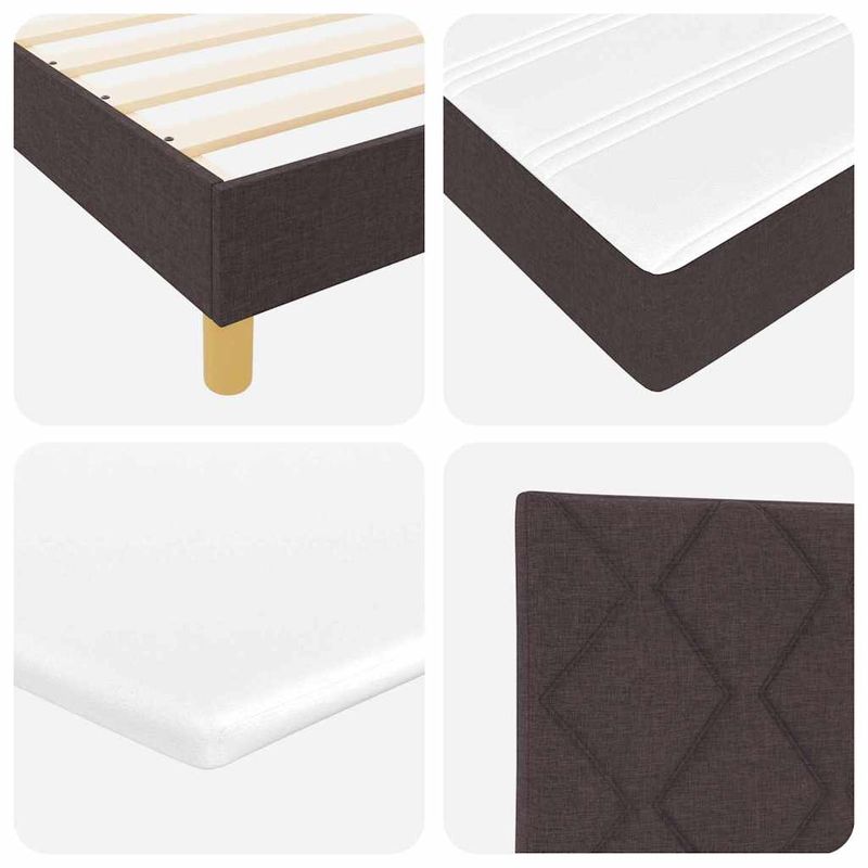 Casa si Gradina - Mobilier - Paturi si accesorii - Paturi - Pat cu arcuri Maro inchis 100 x 200 cm Spuma si tapiterie - Infinity.ro