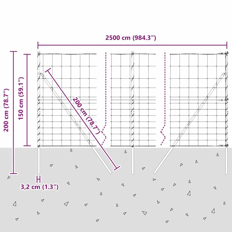 Casa si Gradina - Gradina si terasa - Garduri, panouri si accesorii - Gard de camp 1.5x25 m din otel galvanizat - Infinity.ro
