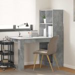 Casa si Gradina - Mobilier - Mese si birouri - Birouri - Birou cu raft cu depozitare Gri din beton 122 x 67 x 145 cm - Infinity.ro