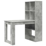 Casa si Gradina - Mobilier - Mese si birouri - Birouri - Birou cu raft cu depozitare Gri din beton 122 x 67 x 145 cm - Infinity.ro