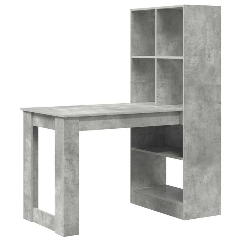 Casa si Gradina - Mobilier - Mese si birouri - Birouri - Birou cu raft cu depozitare Gri din beton 122 x 67 x 145 cm - Infinity.ro