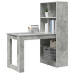 Casa si Gradina - Mobilier - Mese si birouri - Birouri - Birou cu raft cu depozitare Gri din beton 122 x 67 x 145 cm - Infinity.ro